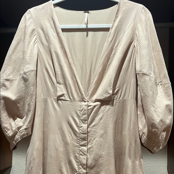 Free People Tan Puff Sleeve Sundress - Picture 3 of 8